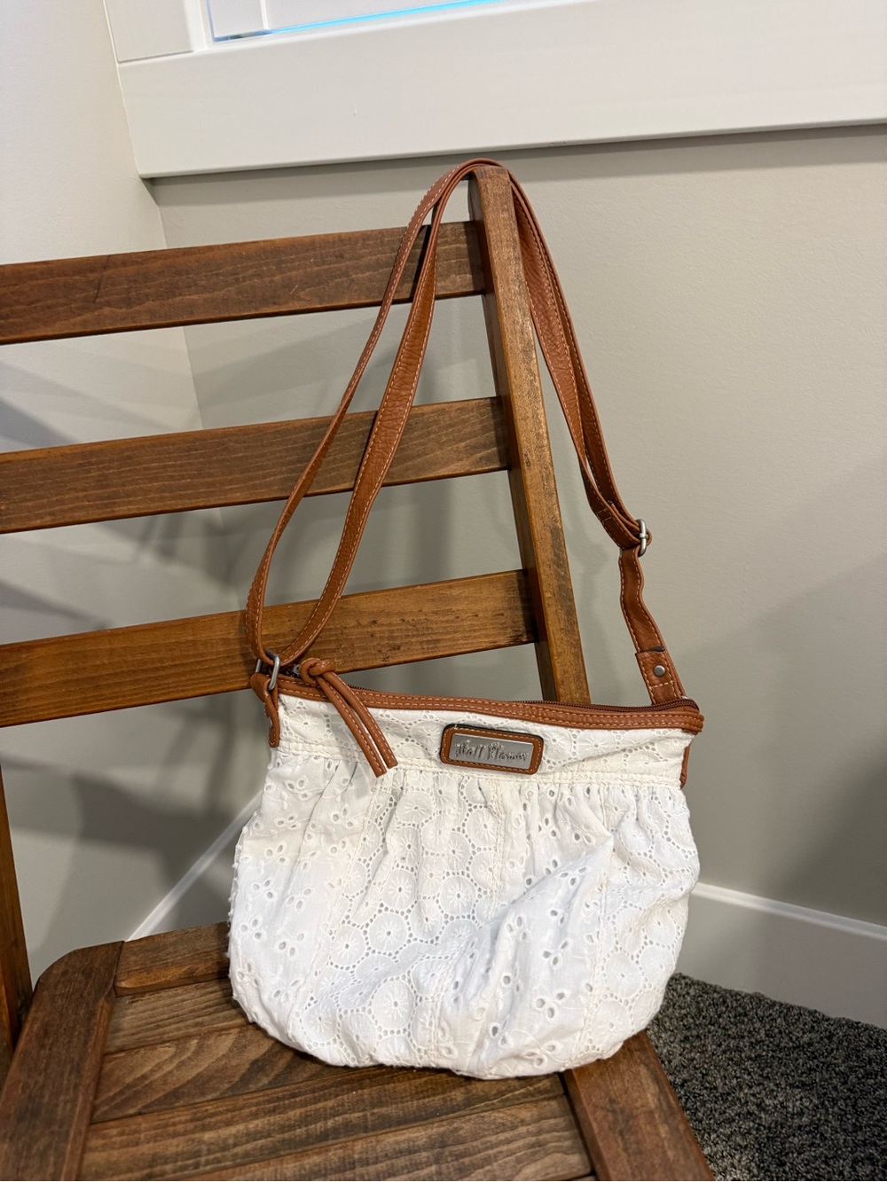 Wallflower White Eyelet Lace Crossbody Bag Boho Cottagecore 🤍